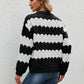 Color Block Round Neck Dropped Shoulder Sweater