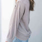 Waffle-Knit V-Neck Blouse with Breast Pocket