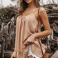 Ruffle Hem Adjustable Spaghetti Strap Cami