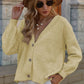 V-Neck Button-Down Dropped Shoulder Cardigan