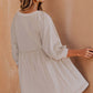 Round Neck Frill Trim Slit Mini Dress