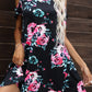 Floral Round Neck Cold-Shoulder Dress