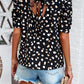 Tied Printed Puff Sleeve Blouse