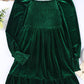 Square Neck Smocked Ruffle Hem Dress