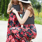 Women Striped Floral Spliced Dress