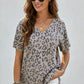 Leopard V-Neck Tee with Pocket