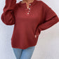 Quarter-Button Slit Sweater