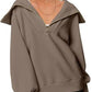Half-Zip Lantern Sleeve Top