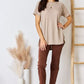 Zenana Baby Waffle Short Sleeve Slit High-Low T-Shirt