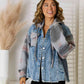 Geometric Raw Hem Denim Jacket