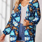 Printed Button Up Long Sleeve Cardigan
