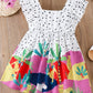 Girls Printed Ruffled Dress