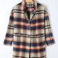 Plaid Longline Jacket with Pockets