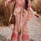Bohemian Surplice Neck Slit Dress