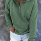 Half Snap Drawstring Long Sleeve Hoodie