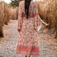 Bohemian Surplice Neck Slit Dress