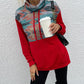 Geometric Drawstring Long-Sleeve Sweatshirt