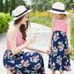 Women Striped Floral Sleeveless Dress