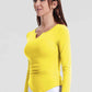 Notched Neck Ruched Sports Top