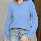 Openwork Round Neck Raglan Sleeve Sweater