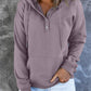 Half Snap Drawstring Long Sleeve Hoodie