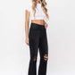 Vervet by Flying Monkey Vintage Ultra High Waist Distressed Crop Flare Jeans
