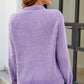 Waffle-Knit Round Neck Reglan Sleeve Sweater