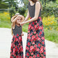Women Striped Floral Spliced Dress