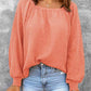 Square Neck Waffle-Knit Top