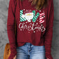 Graphic Round Neck Long Sleeve Blouse