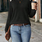 Round Neck Ribbed Long Sleeve T-Shirt