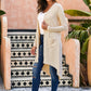 V-Neck Long Sleeve Cardigan with Pocket
