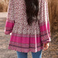 Tassel Tie Long Sleeve Peplum Blouse