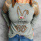 Leopard Sequin Round Neck Long Sleeve Top