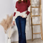 Hailey & Co Full Size Color Block Dropped Shoulder Knit Top