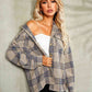 Plaid Button Down Collared Jacket