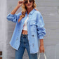 Distressed Raw Hem Denim Jacket