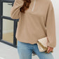 Quarter-Zip Collared Drop Shoulder Sweatshirt