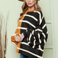 Striped Dropped Shoulder Round Neck Blouse