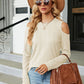 Dropped Shoulder Long Sleeve Blouse