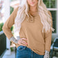 Round Neck Ribbed Long Sleeve T-Shirt