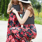 Girls Striped Floral Spliced Dress