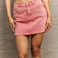 Zenana 90's Vibe Acid Wash Frayed Hem Skirt