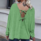 Full Size Round Neck Dropped Shoulder Tied T-Shirt
