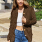 Button Up Long Sleeve Hooded Jacket