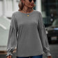 Round Neck Dropped Shoulder Flounce Sleeve T-Shirt