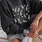Skeleton Graphic Round Neck Long Sleeve Sweatshirt