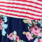 Girls Striped Floral Sleeveless Dress