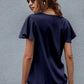 V-Neck Flutter Sleeve Blouse