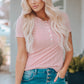 Textured Breast Pocket Buttoned Tee Shirt